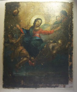"Assomption de la Vierge"  de Mailhat Puy de Dôme, pendant sa restauartion     